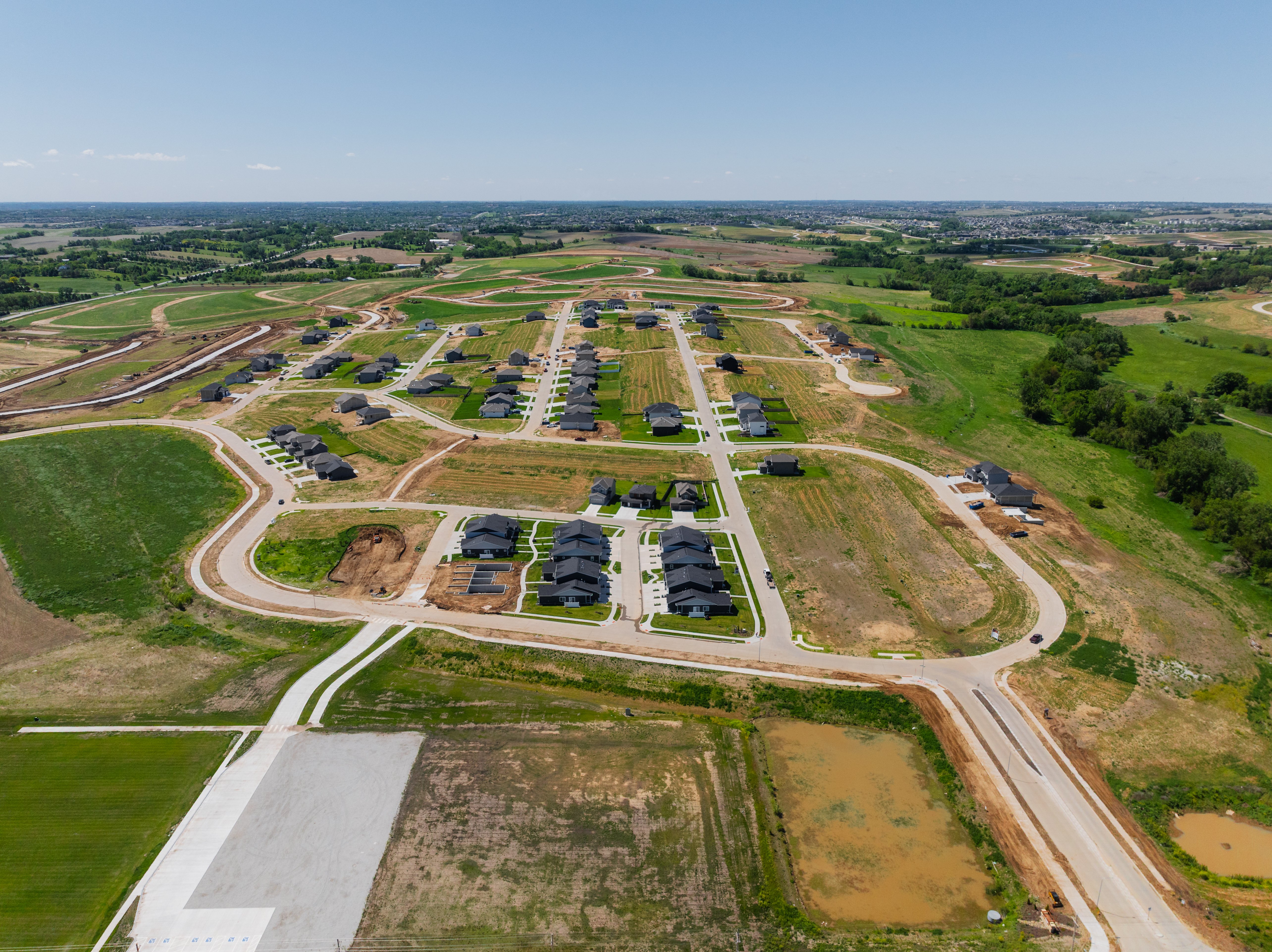Drone overview of Kempten Creek in Nebraska